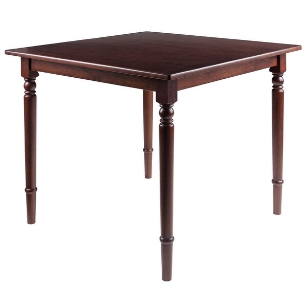 Wood Mornay Square Dining Table， Walnut Finish