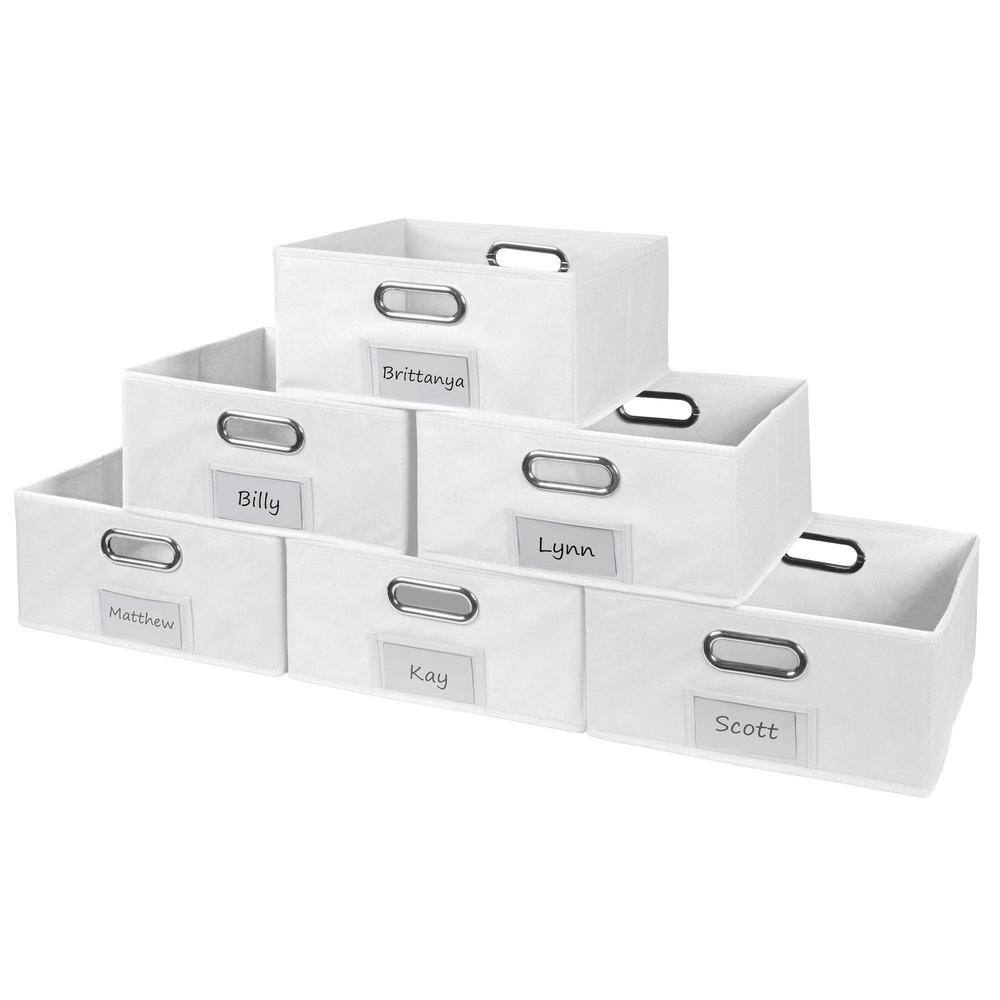 NICHE 6 in. H x 12 in. W x 12 in. D White Fabric Cube Storage Bin 6-Pack HDCHTOTE066PKWH