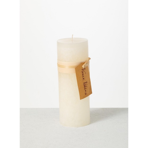 Melon White Timber Pillar Candle scentless Clean burning Environmental Friendly