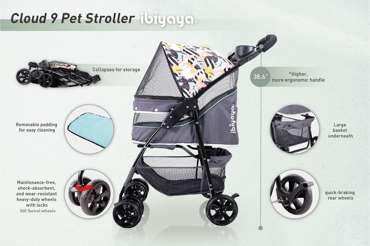 Ibiyaya Cloud 9 Dog and Cat Pet Stroller