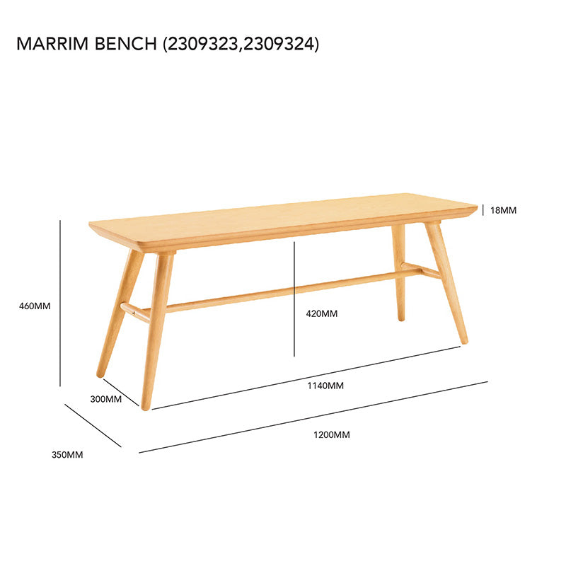 Marrim Bench 120cm - Graphite Grey