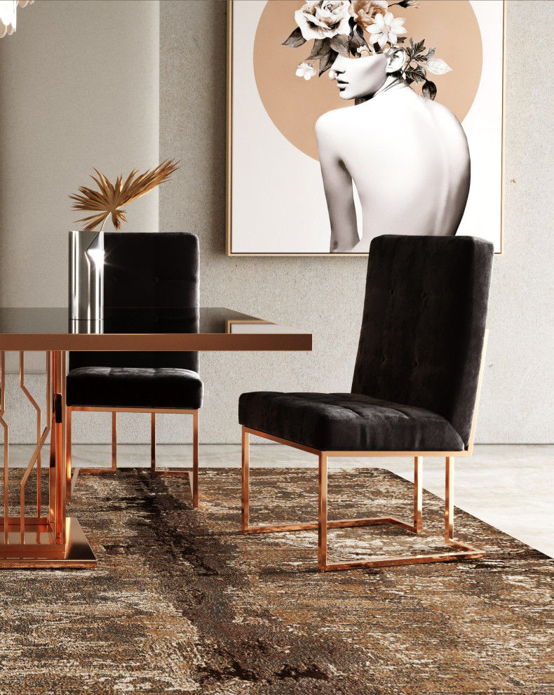 Modrest Legend Modern Black and Rosegold Dining Chair  Set of 2   Contemporary   Dining Chairs   by Vig Furniture Inc.  Houzz