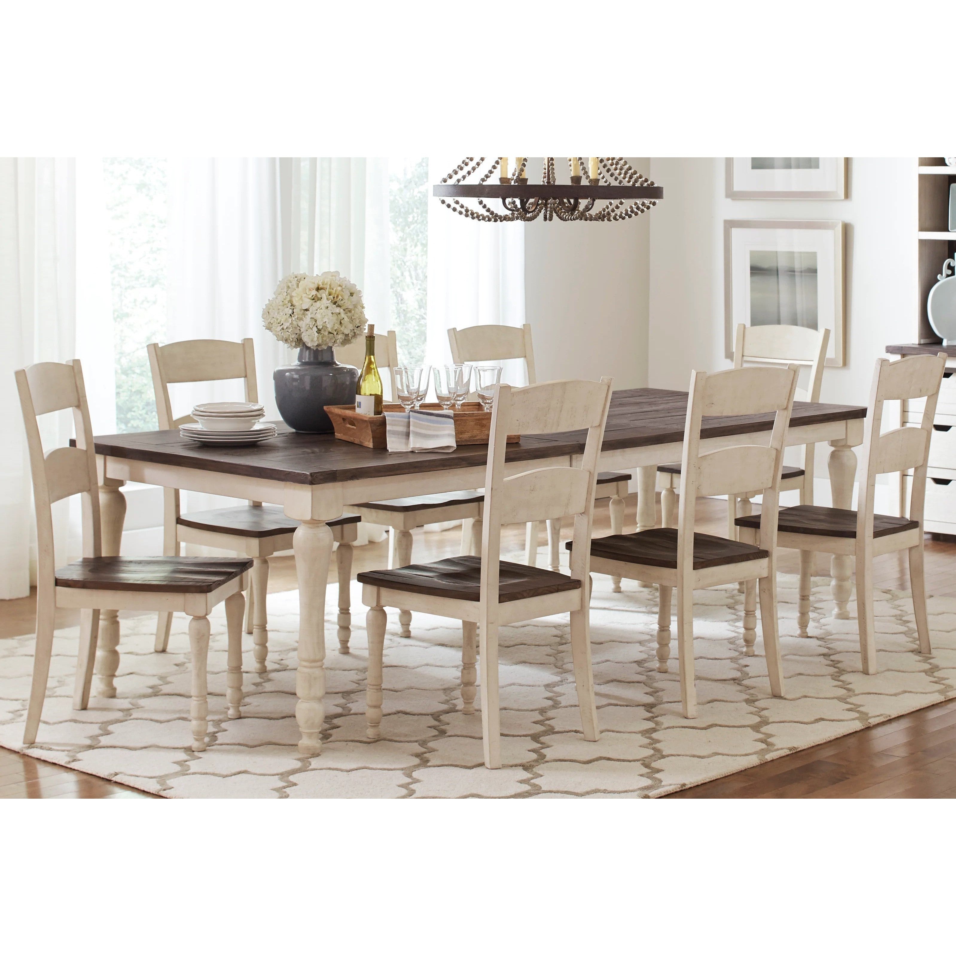 Loft 7-Pc Extendable Dining Set (84-106)in Vintage White