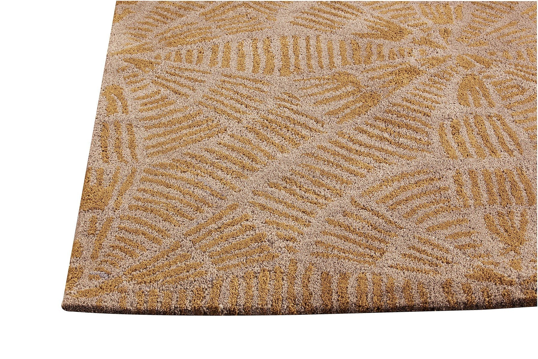 Labyrinth Collection Hand Tufted Wool Area Rug in Grey and Brown