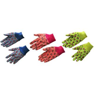 G  F Products Soft Jersey Kids GreenRedBlue Gloves (3-Pair) 1823-3