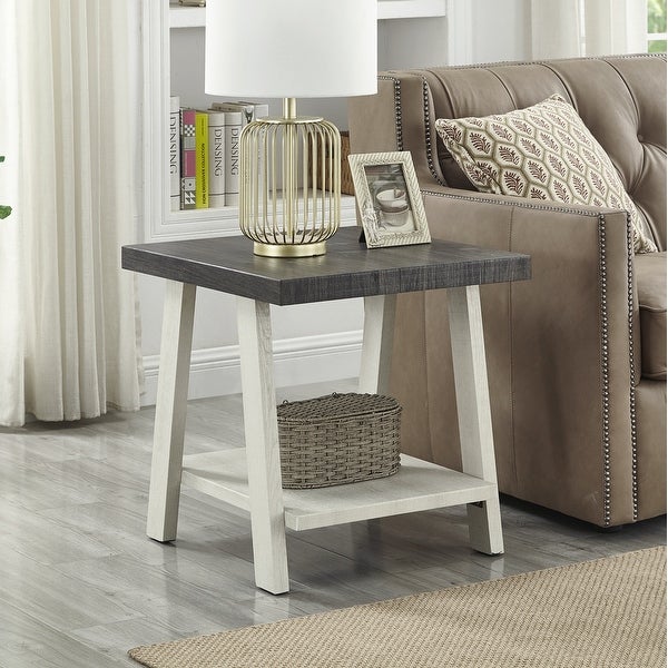 The Gray Barn Cedar Ridge Contemporary Replicated Wood Shelf End Table