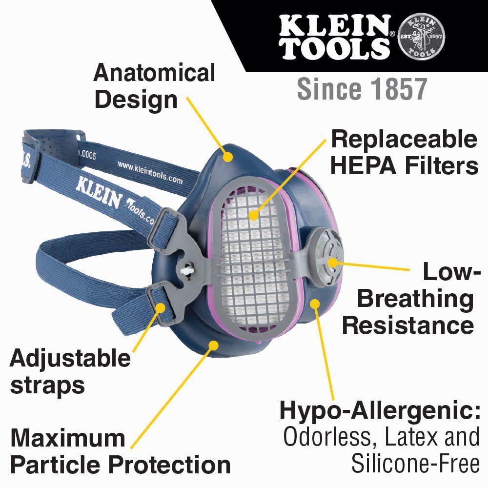 Klein P100 Half-Mask Respirator， M/L ;