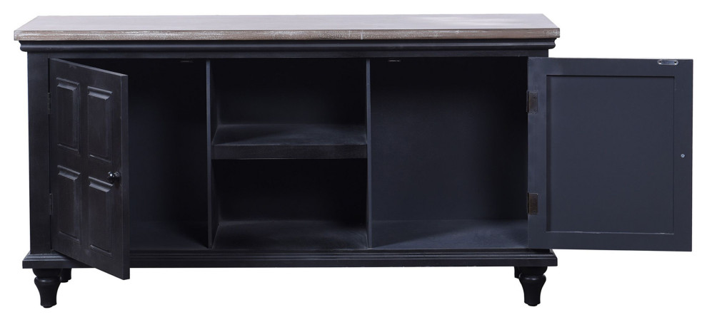 Summit Media Cabinet Black Wooden 2 Textured Door 2 Shelf Media Cabinet   Traditional   Entertainment Centers And Tv Stands   by StyleCraft  Houzz