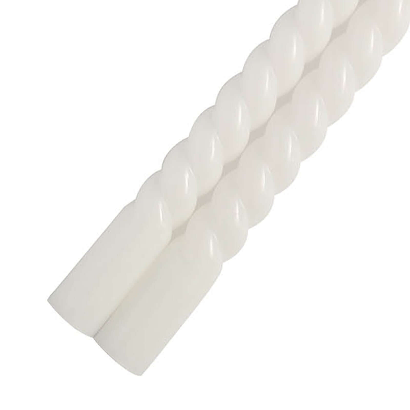 12 Pack White Premium Spiral Long Burn Wick Taper Candles, Tall Unscented Wax Dinner Candle Sticks 11