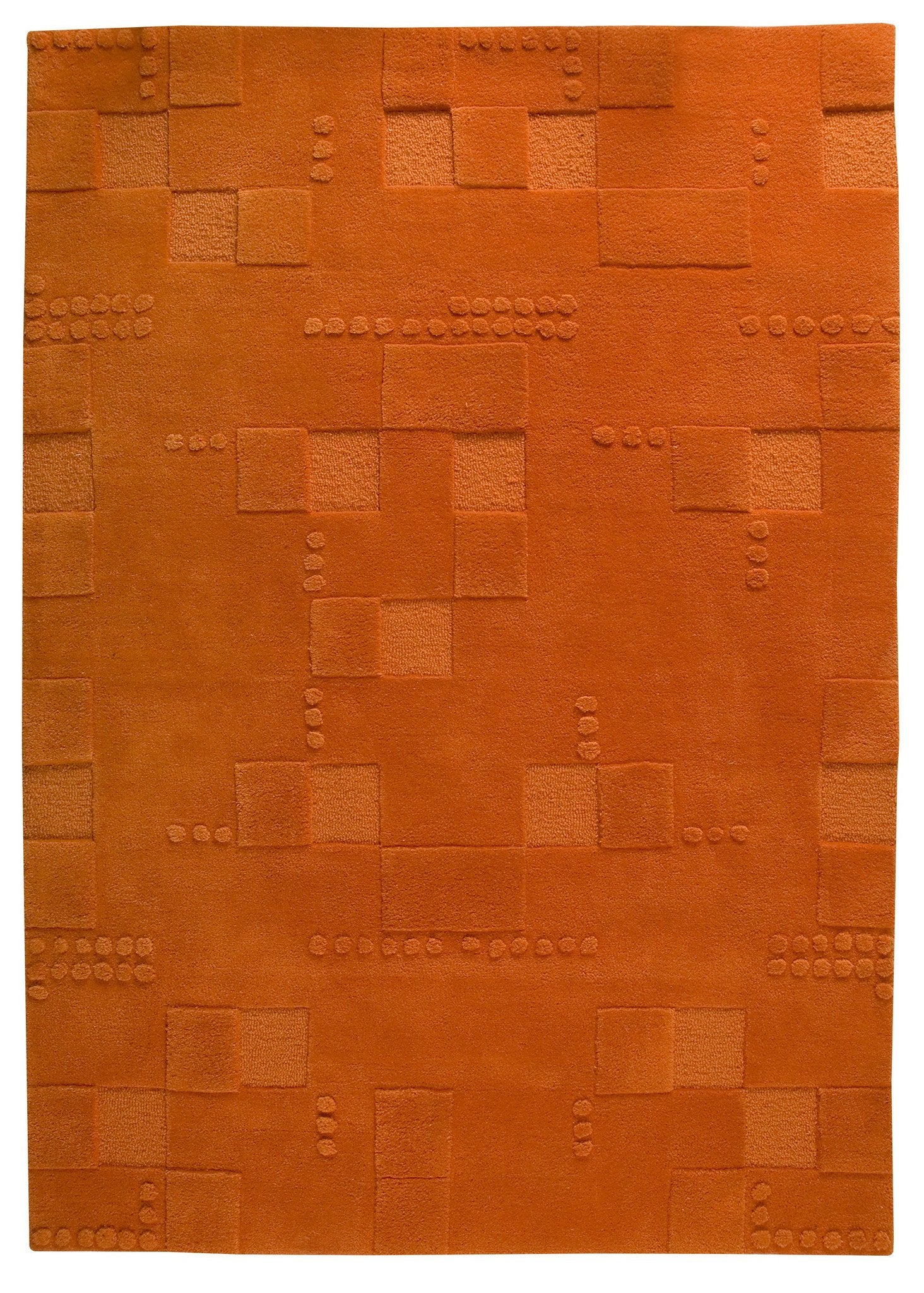 Miami Collection Hand Tufted Wool Area Rug in Orange