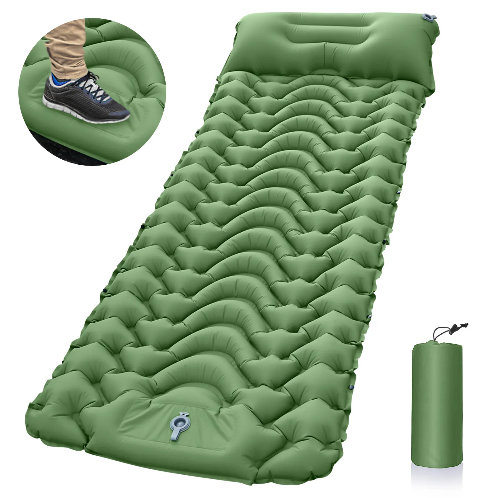 Widesea Camping Sleeping Pad Inflatable Air Mattresses Outdoor Mat Furniture Bed Ultralight Cushion Pillow Hiking Trekking