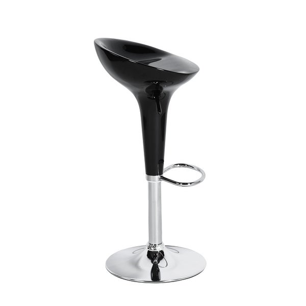 Glossy Finish Swivel Adjustable Height Bar Stools with Margarita Cocktail Glasses Shapes Design for Living Room， Bar Counter