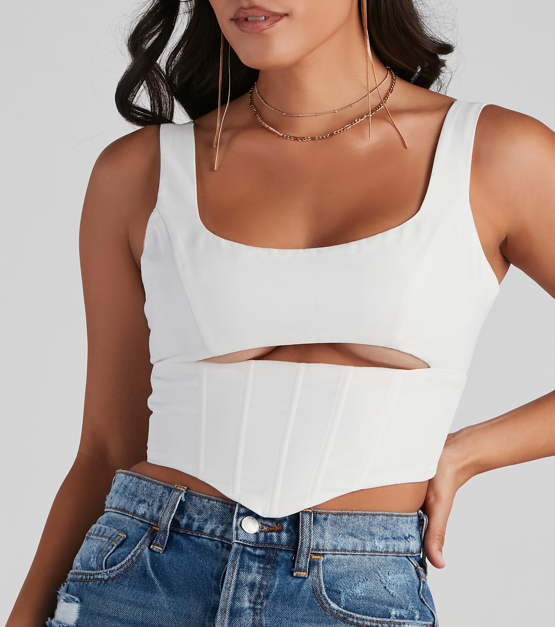 Corset With The Program Crop Top