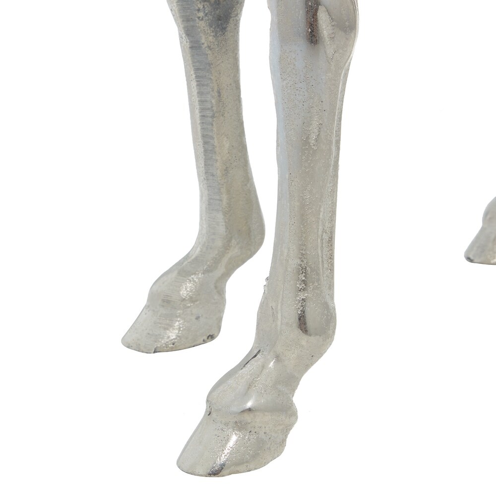Silver Aluminum Horse Sculpture   23 x 6 x 17