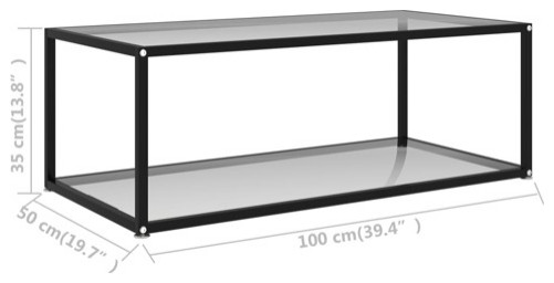 vidaXL Coffee Table End Table Living Room Sofa Table Black Tempered Glass   Transitional   Coffee Tables   by vidaXL LLC  Houzz