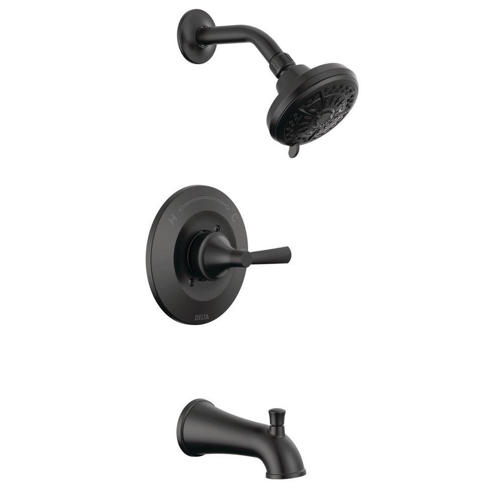 Delta Casara Single-Handle 6-Spray Tub and Shower Faucet in Matte Black (Valve Included) 144862-BL