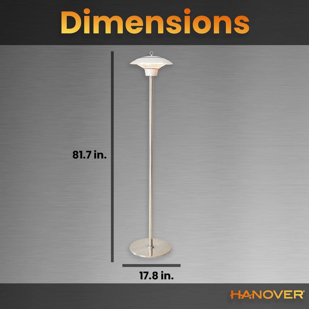 Hanover 1500-Watt Infrared Stand Electric Patio Heater in Silver HAN1023HA-SLV