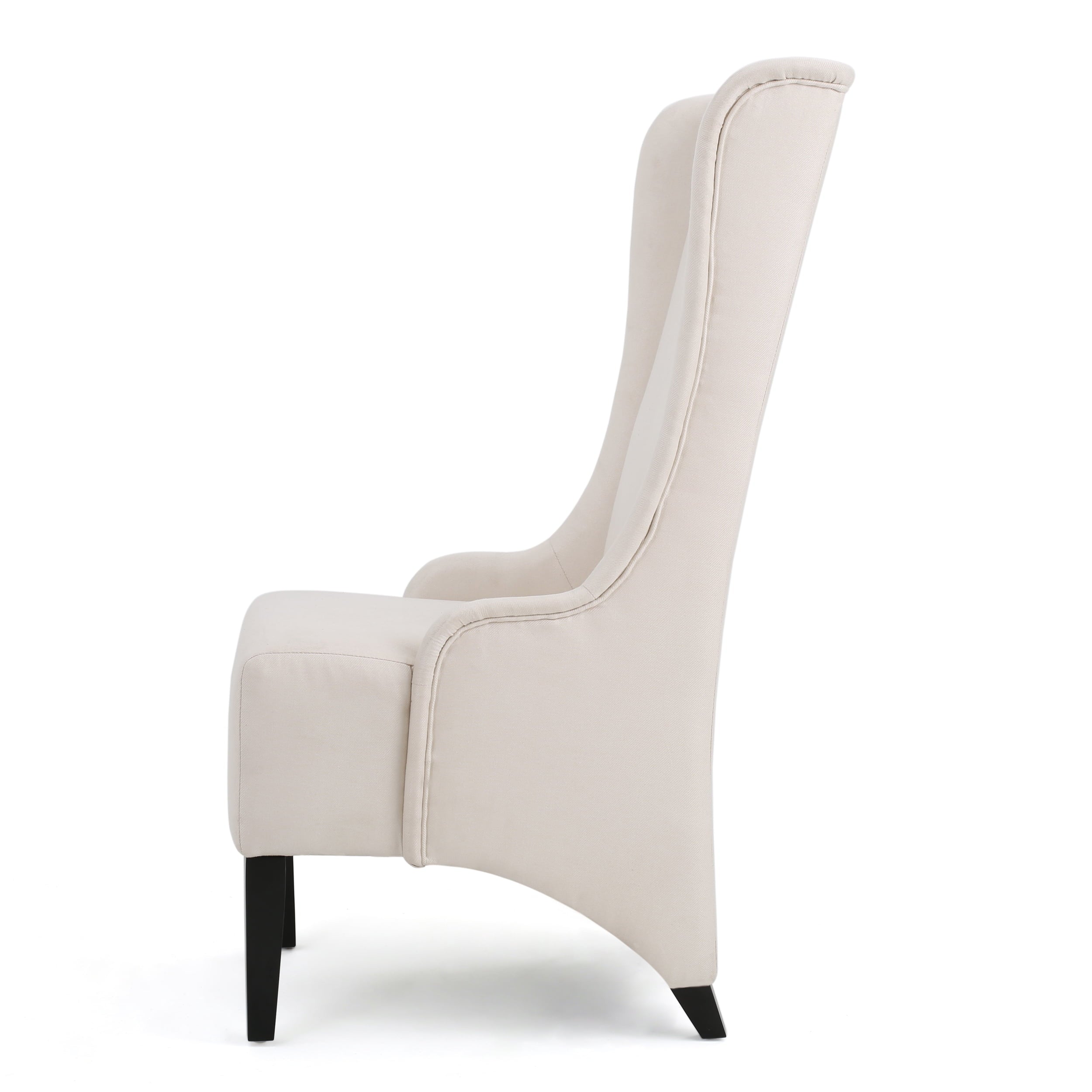 GDF Studio Ruple Contemporary Fabric Upholstered High Back Dining Chair， Beige and Matte Black