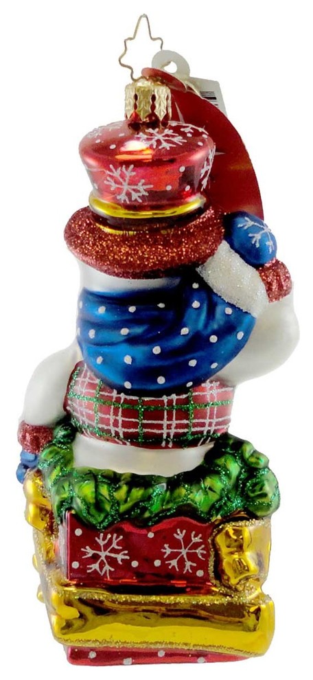 Christopher Radko SNOWY PARCEL PAL Blown Glass Ornament   Contemporary   Christmas Ornaments   by Story Book Kids Inc  Houzz