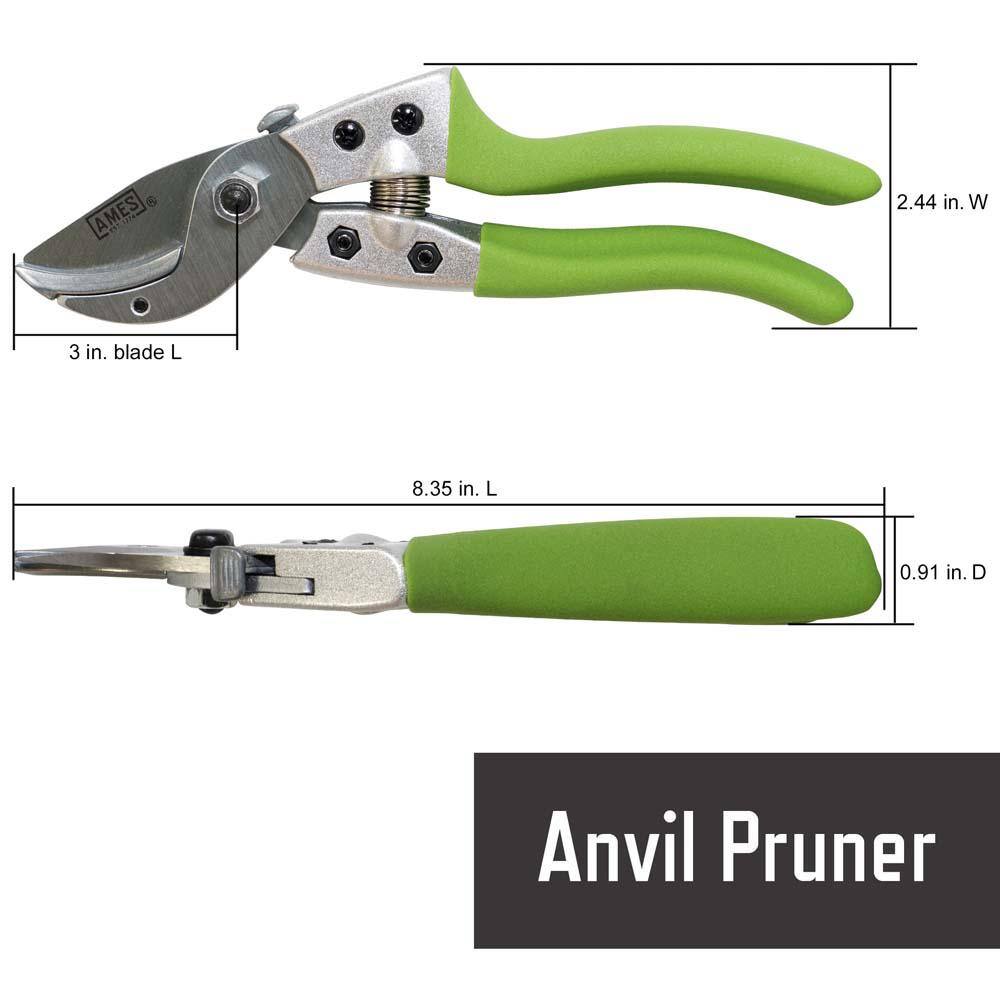 Ames 7.09 in. Pruning Shears Kit with Case (4-Piece) 20213344