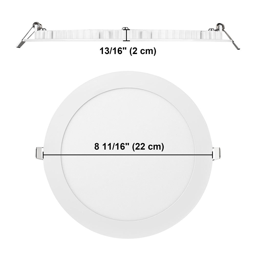 Yescom LED Recessed Ceiling Light 18W Dimmable White 6ct/Pack