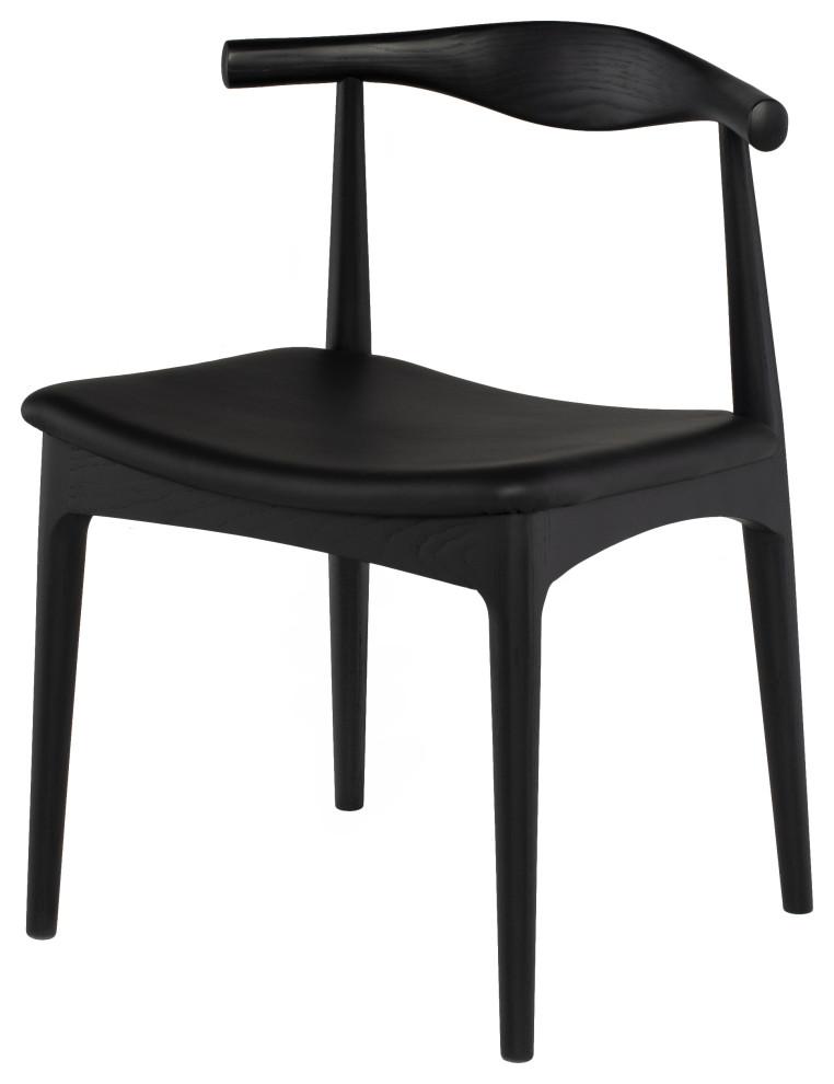 Saal Dining Chair  Black Leather   Midcentury   Dining Chairs   by HedgeApple  Houzz