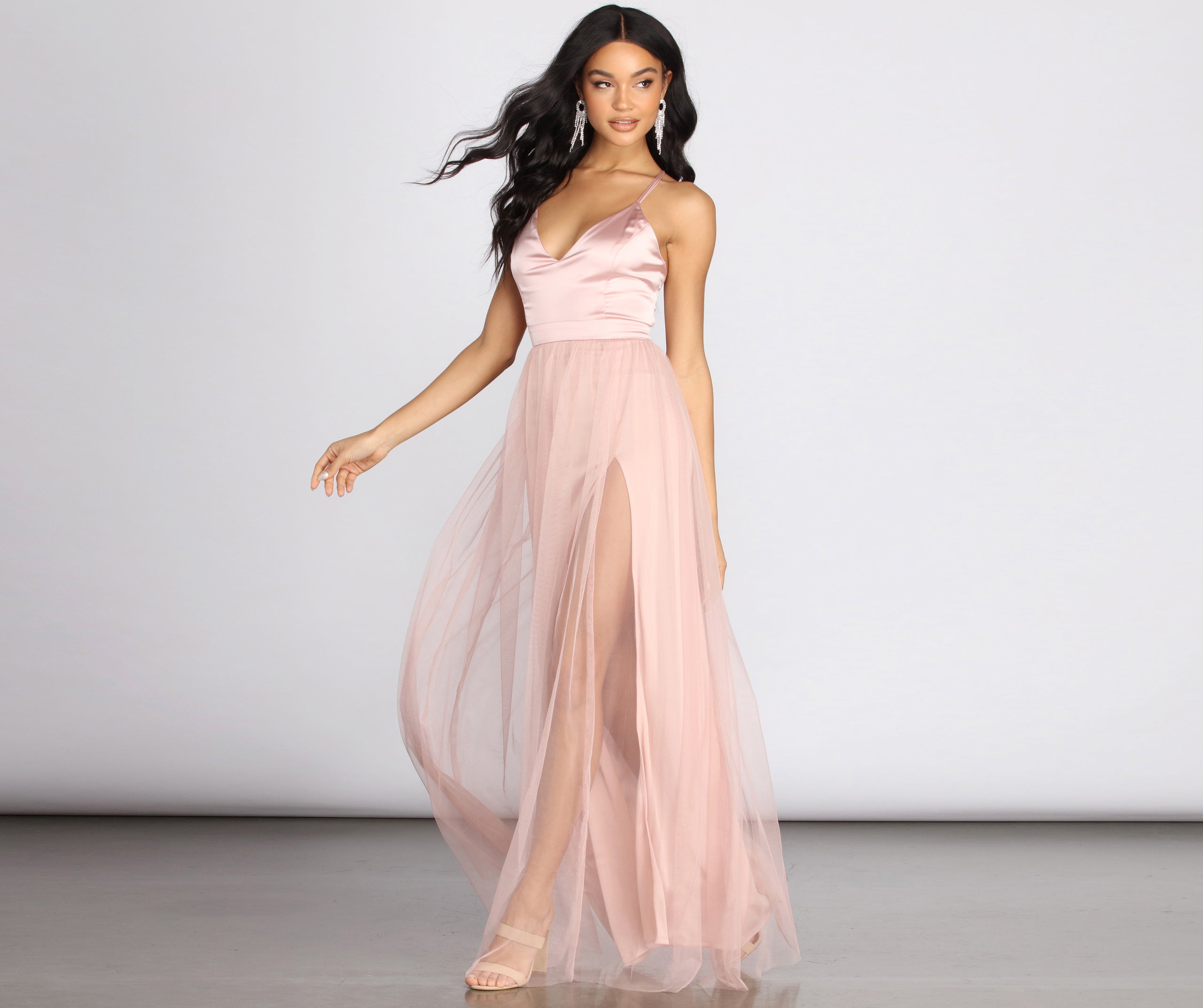 Haisley Formal Tulle And Satin Dress