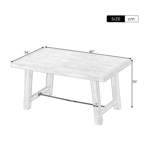 Wood Dining Table Kitchen Furniture Rectangular Table for up to 6