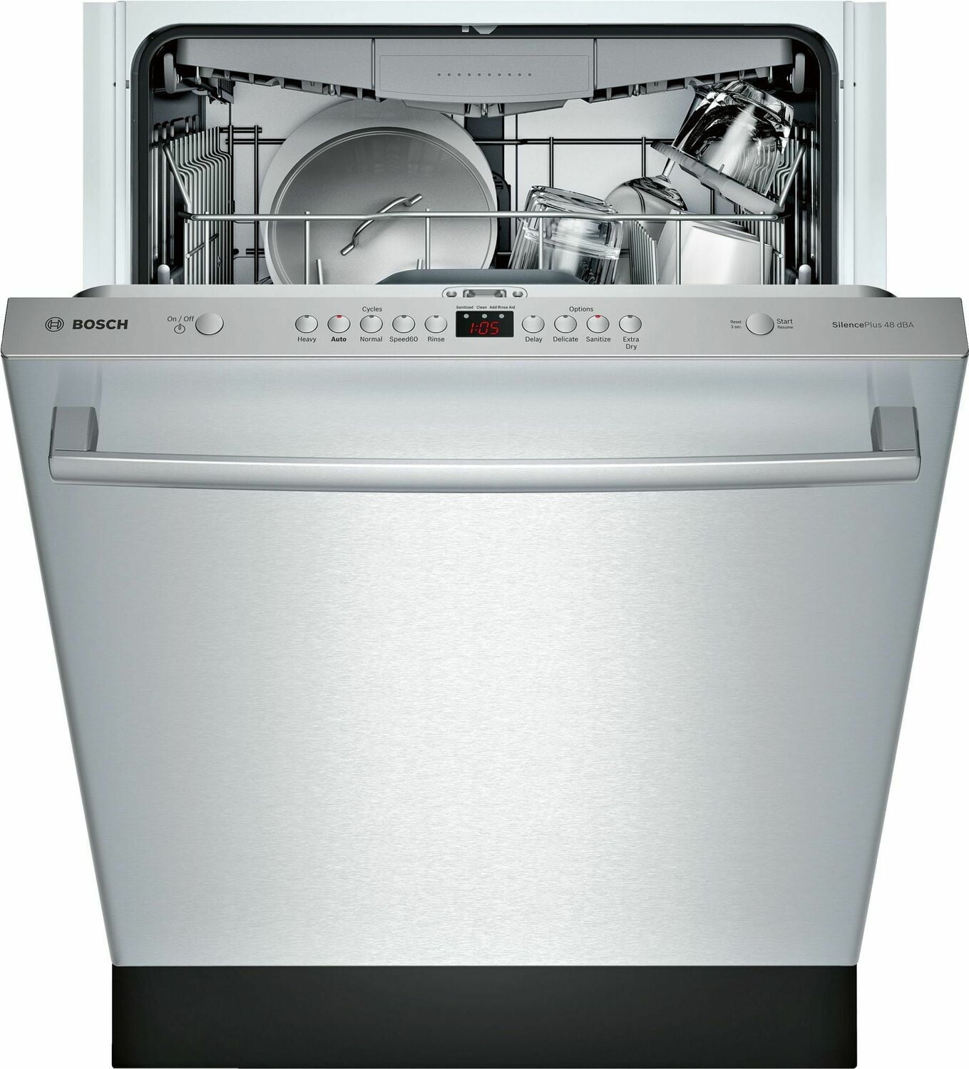 Bosch SHXM4AY55N 100 Series Dishwasher 24'' Stainless Steel Shxm4Ay55N