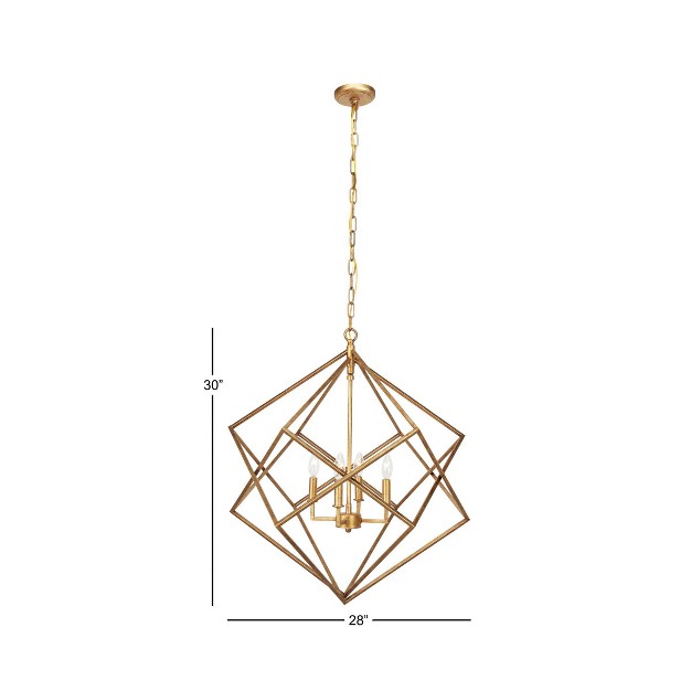 Modern Metal Chandelier With Link Style Chain Gold Olivia amp May