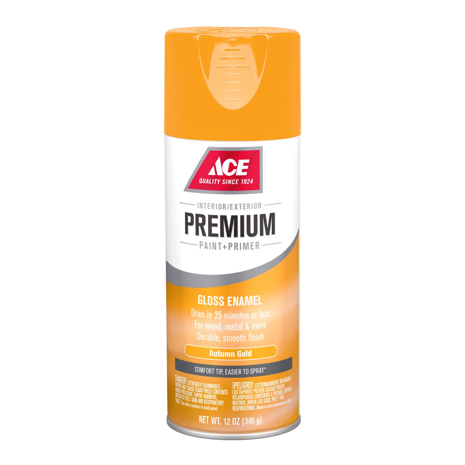 Ace Premium Gloss Autumn Gold Paint + Primer Enamel Spray 12 oz