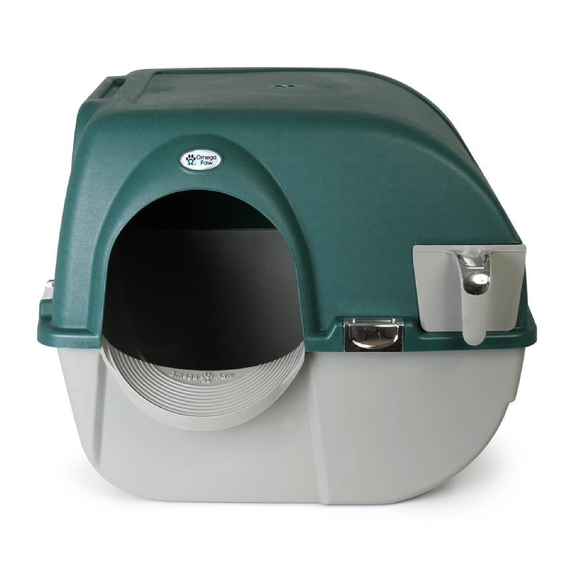 Omega Paw Premium Roll 'N Clean Self Cleaning Litter Box， Large， Green