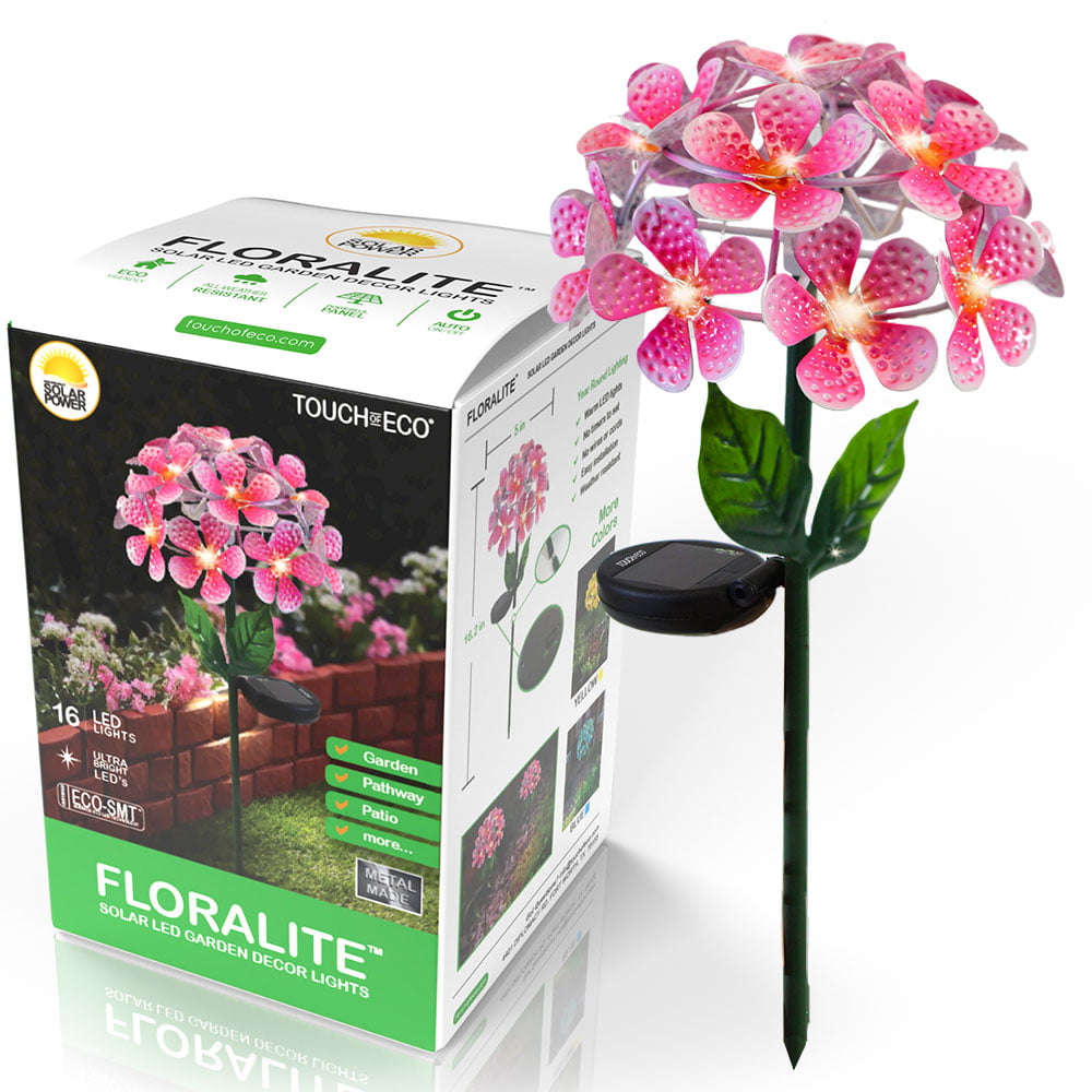 Solar Led Hydrangea Stake Lights Color: Pink