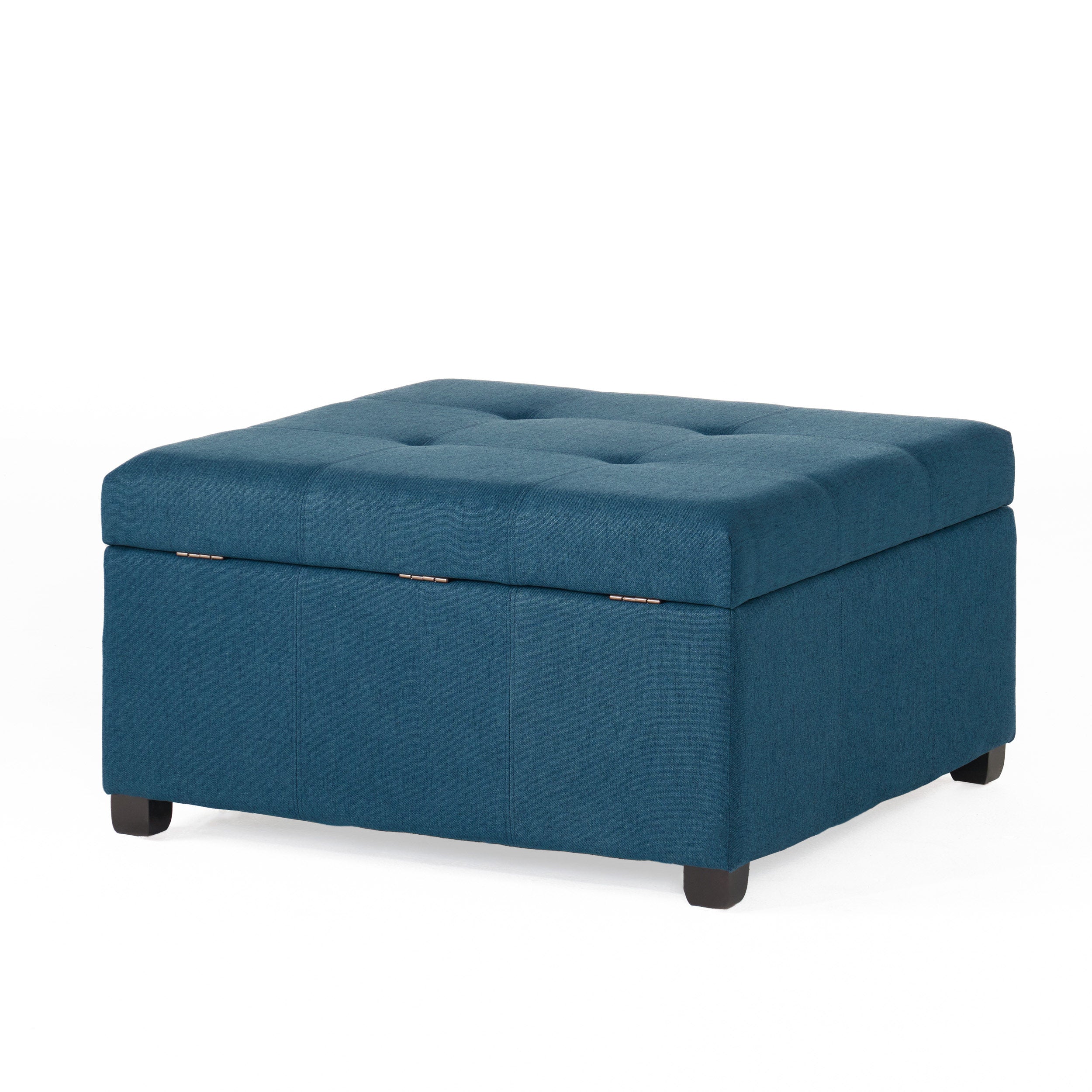 Carlyle Square Tufted Fabric Storage Ottoman Coffee Table