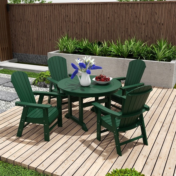 Polytrends Altura 5Piece Round Poly EcoFriendly All Weather Outdoor Dining Set