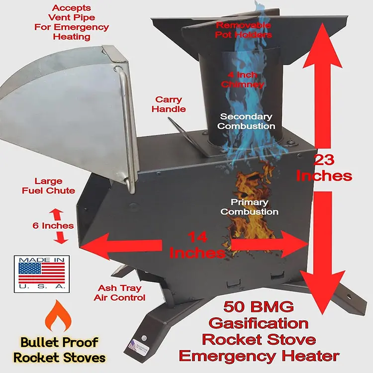 Rocket Stoves For Sale 50 BMG Cooking and Emergency Tent Heater