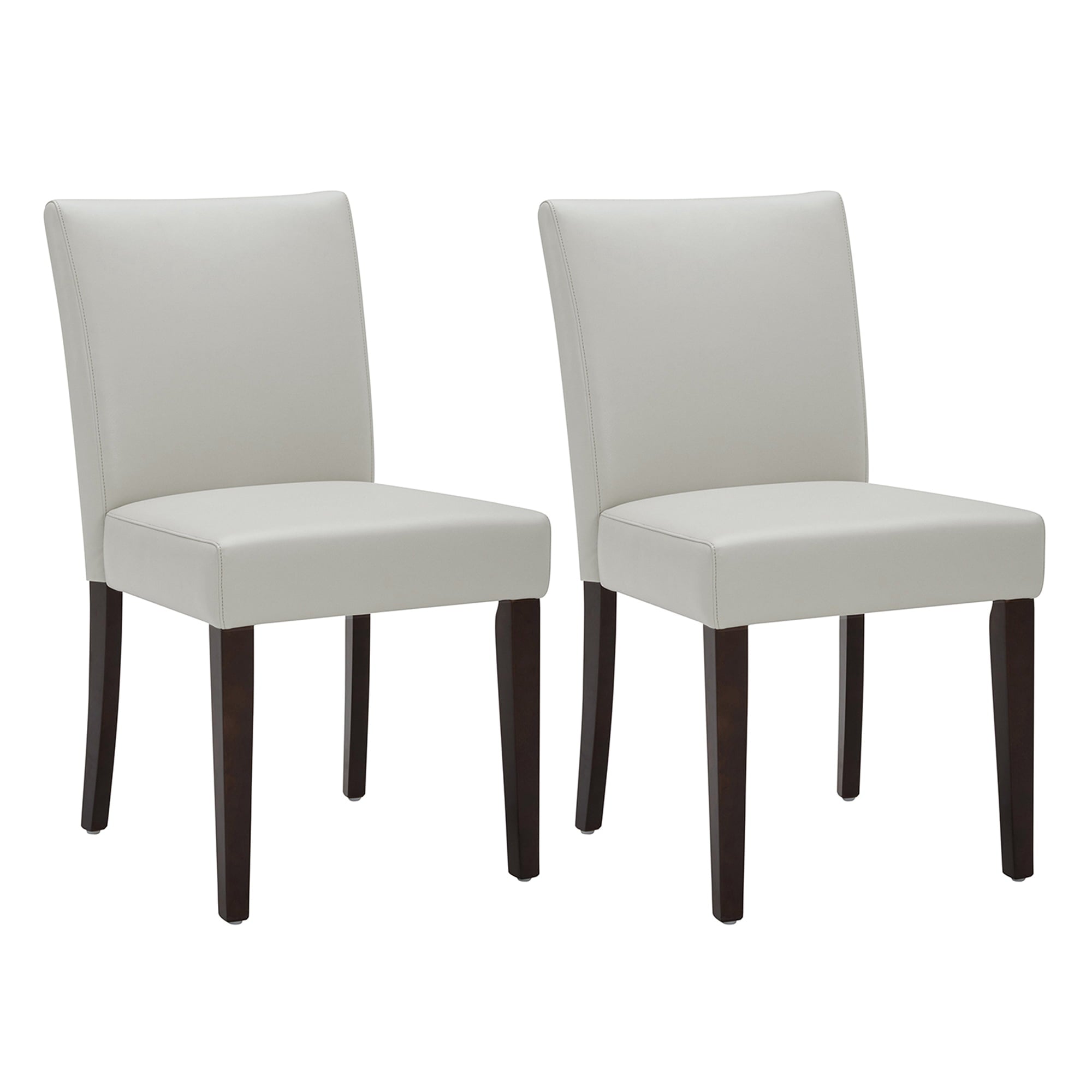 CHITA Upholstered Fabric Dining Chairs Set of 2， Modern Kitchen Side Chairs with Wood Legs， Creamy Gray