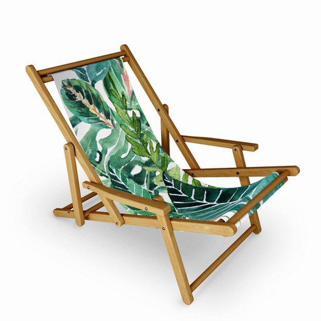 Gale Switzer Havana Jungle Outdoor Sling Chair Deny Designs Uv resistant Water resistant Adjustable Recline Hardwood Frame