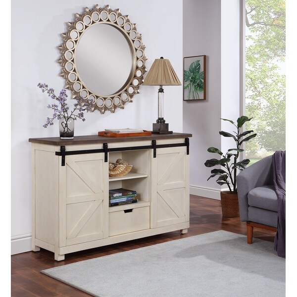 Somette Bar Harbor II Two Sliding Door One Drawer Credenza