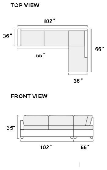 Lecco 2 Piece Polyfiber Sectional Sofa  Dark blue   Transitional   Sectional Sofas   by Hollywood Decor  Houzz