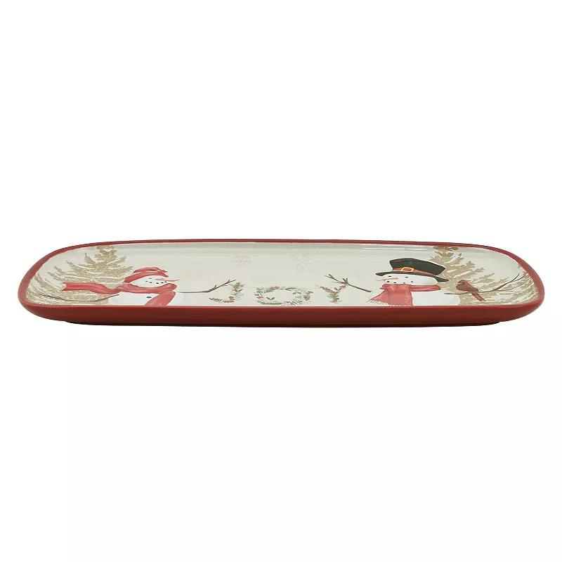 St. Nicholas Square? Yuletide Snowman Joy Small Serving Platter