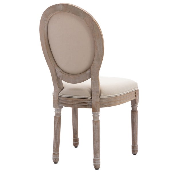 Upholstered Fabrice French Dining Chair with rubber legs