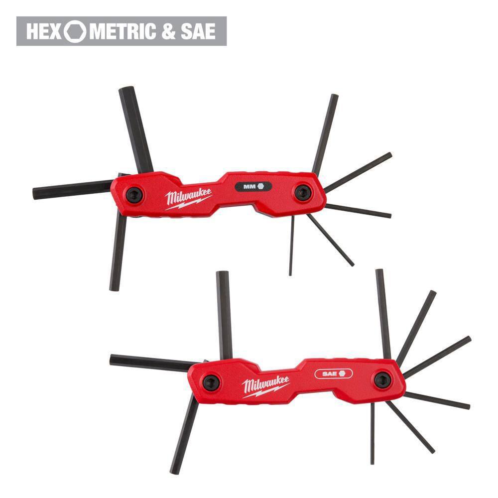 MW 17-Key Folding Hex Key Sets - SAEMetric 48-22-2183