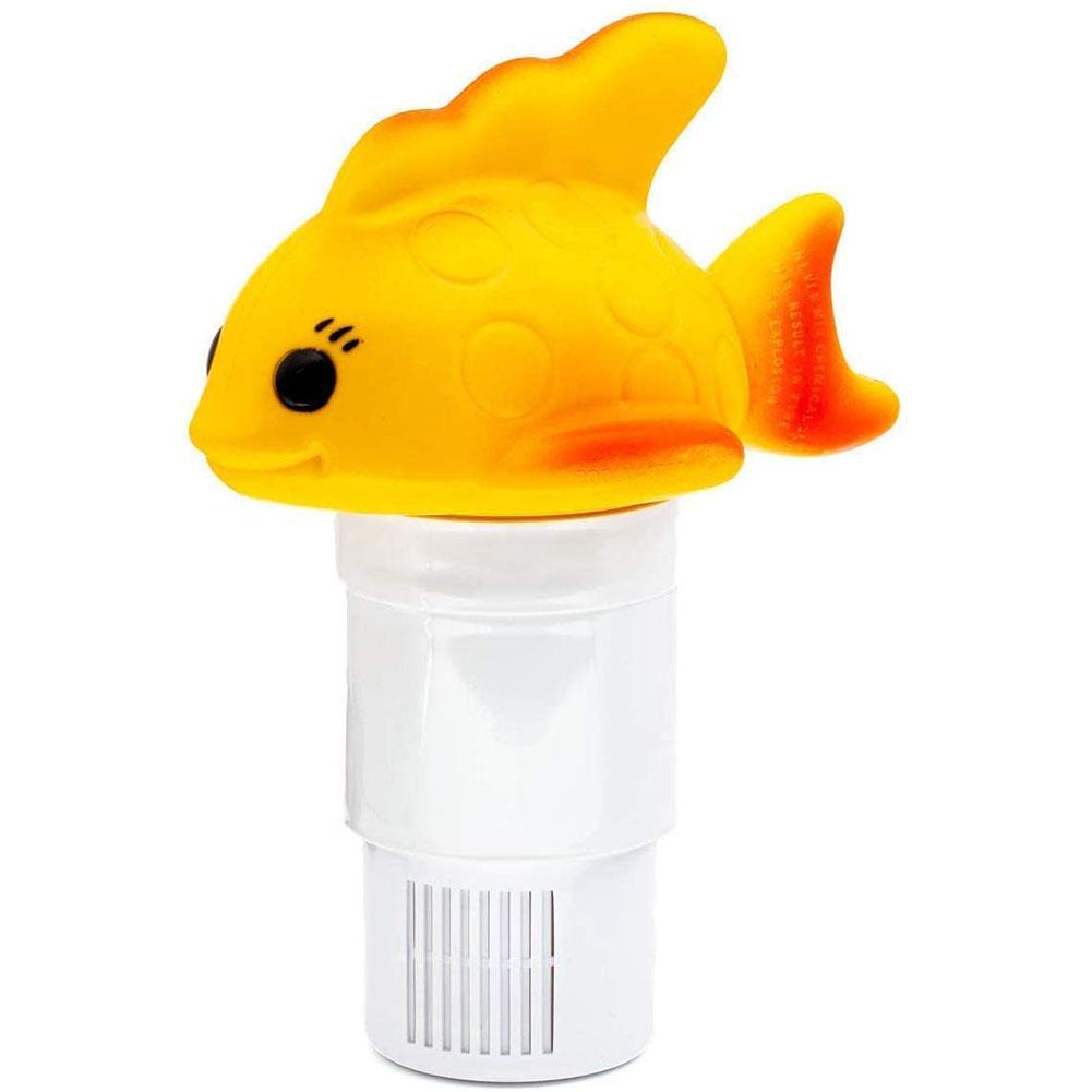 WWD POOL Animal Chlorine Floater Floating Pool Chlorine Dispenser for Chemical Tablets Fits 3" Tabs Bromine Holder Gold Fish