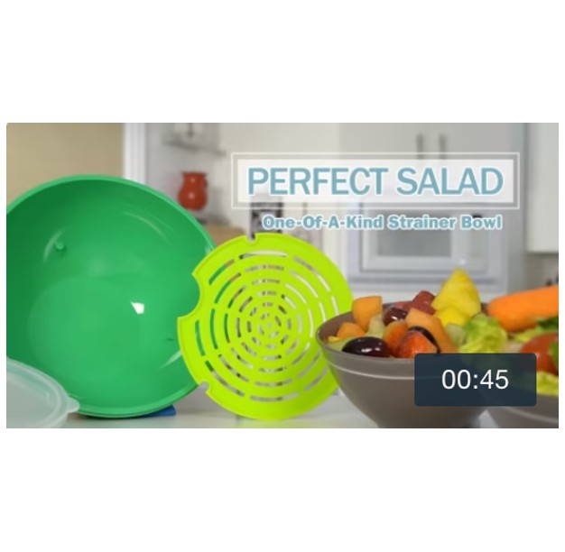 Jokari Fruit And Vegetable Salad Storage Bowl With Slotted Strainer Base Comes With Sealed Lid