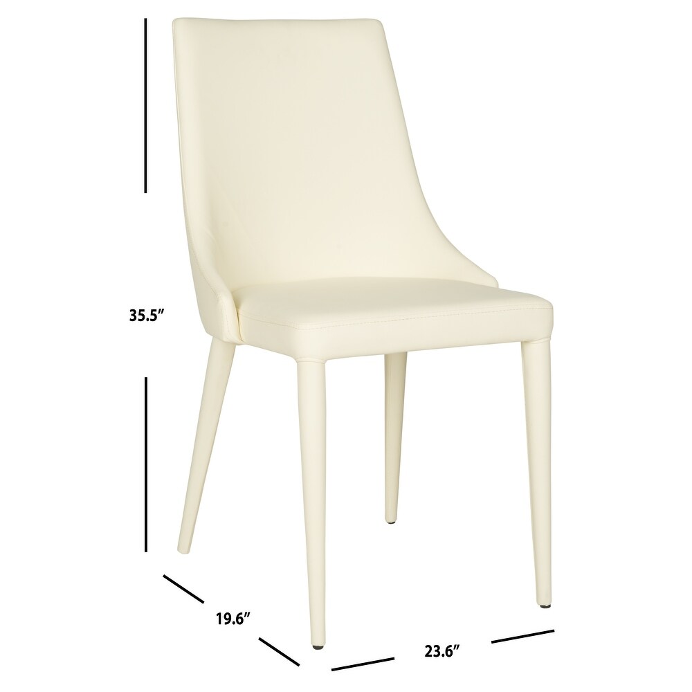 SAFAVIEH Dining Mid Century Modern Summerset Buttercream Dining Chairs (Set of 2)   23.6\