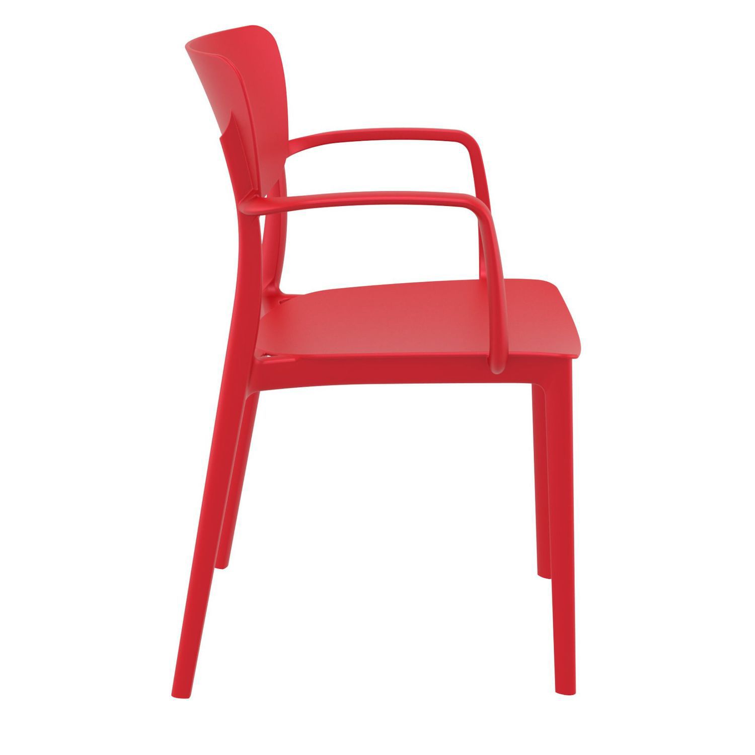 33 Red Solid Stackable Patio Dining Arm Chair