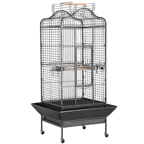 Yaheetech 63''H Open Playtop Extra Large Bird Cage Parrot Cage for African Grey Sun Conures Parakeets Cockatiels， Large Rolling Metal Pet Cage with Stand and Open Roof