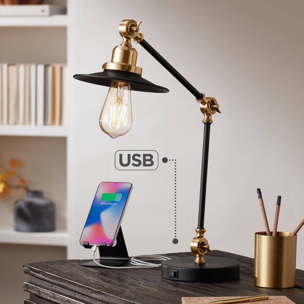 High Black Gold With Usb Charging Port Adjustable For Bedroom Living Room Bedside Nightstand House