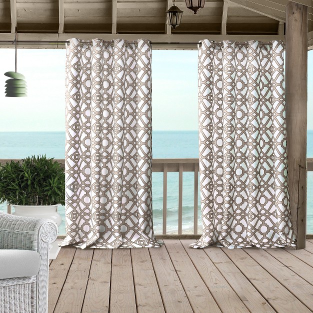 Marin Ironwork Indoor outdoor Single Window Curtain For Patio Pergola Porch Cabana Deck Lanai Elrene Home Fashions